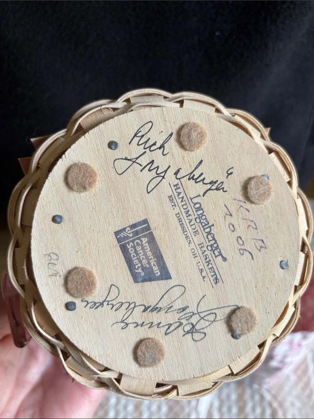 Signed 2006 Longaberger Horizon of Hope Basket Set